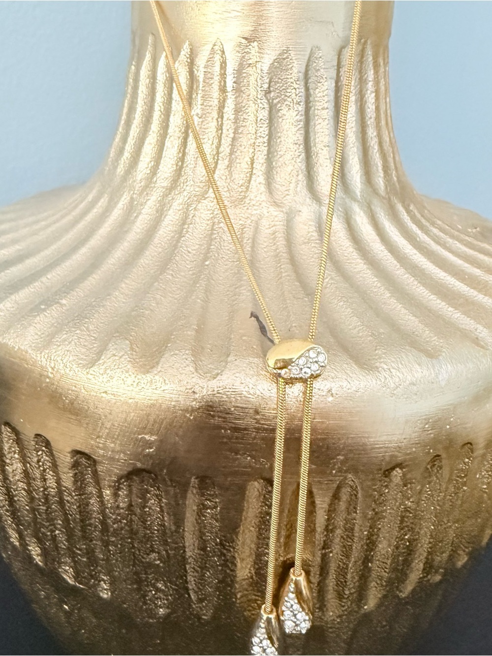 Swarovski Gold-Tone Slide Pendant Necklace with Crystal Drops